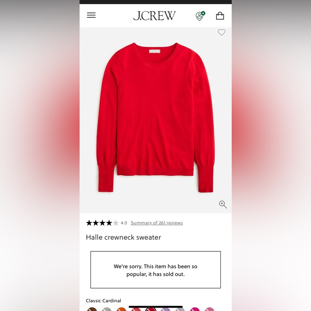 Merino Wool Red Crew Neck Sweater in size M - Picture 6 of 6